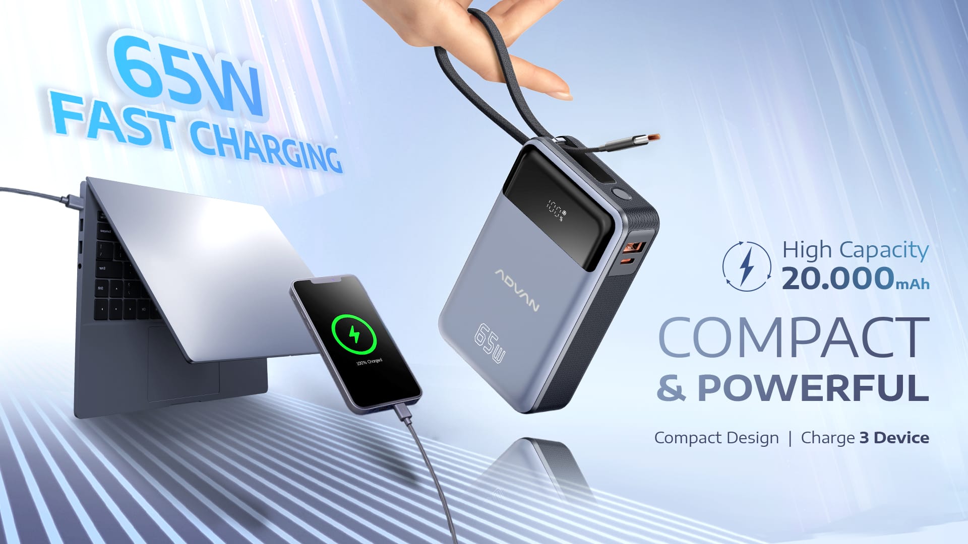 Support Laptop 65W Fast Charging