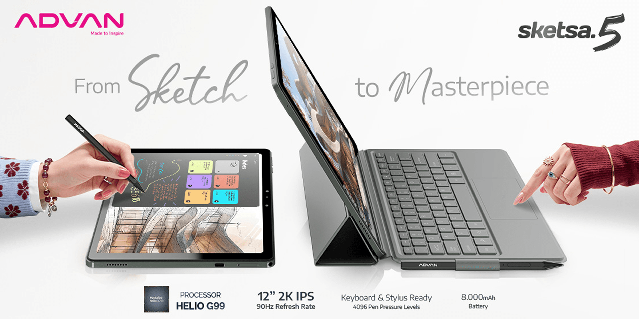 advan sketsa 5 stylus keyboard touchpad