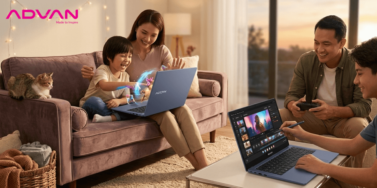 laptop touchscreen hiburan akhir pekan advan