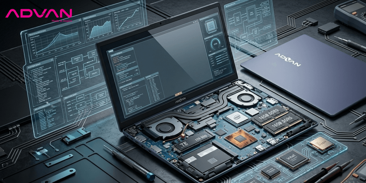 bongkar laptop ai touchscreen advan