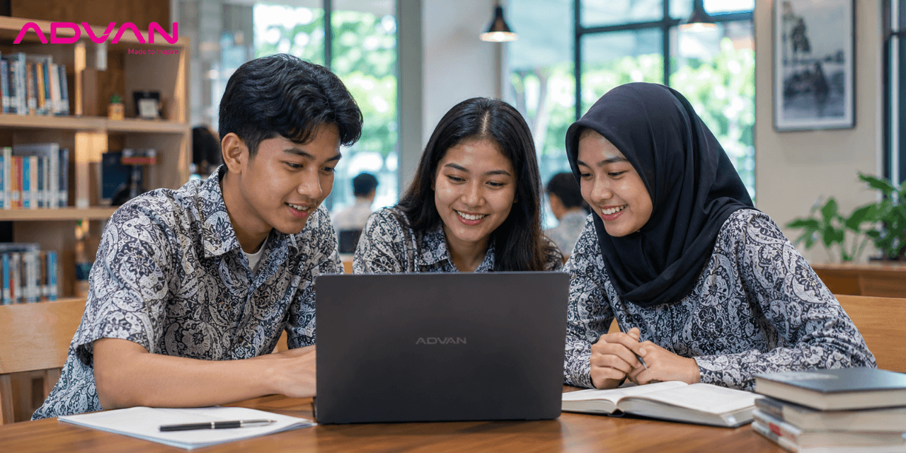 laptop anak sekolah buat tugas kelompok advan workmate amd