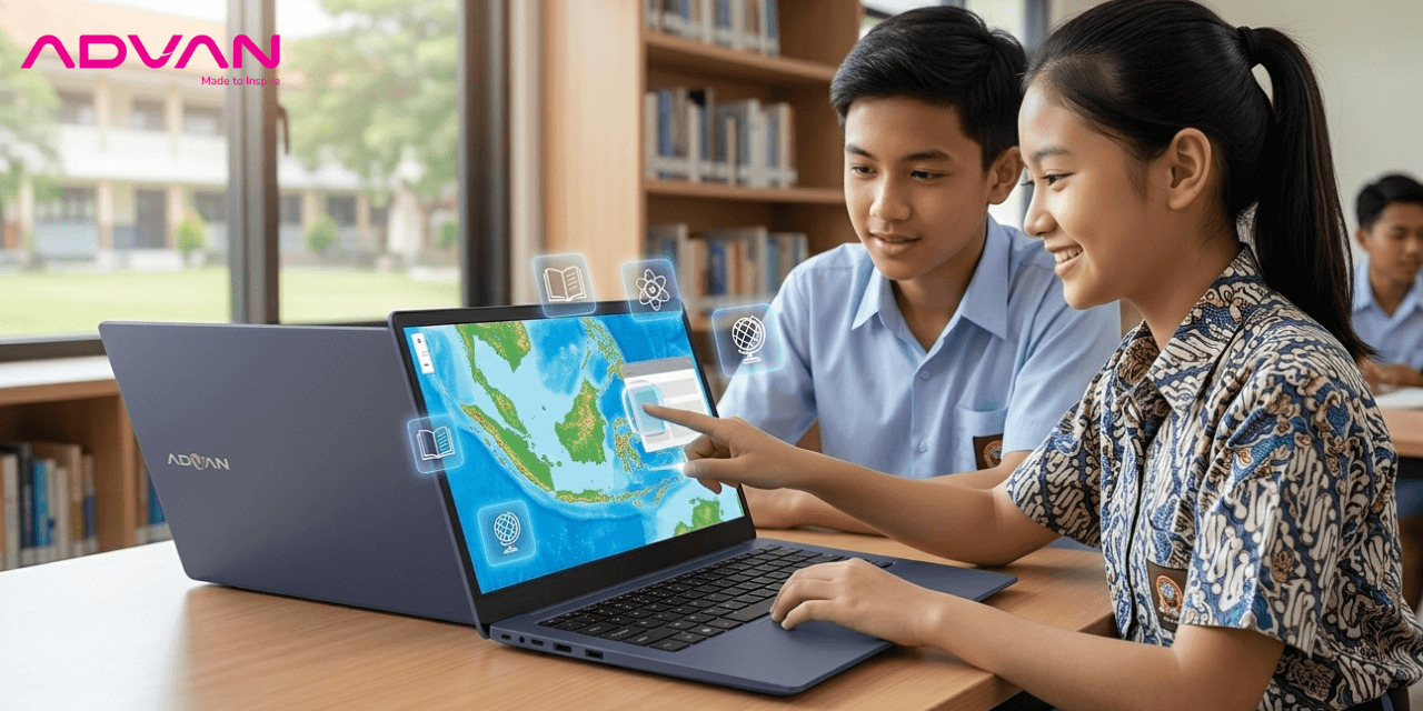 laptop touchscreen pelajar mahasiswa advan