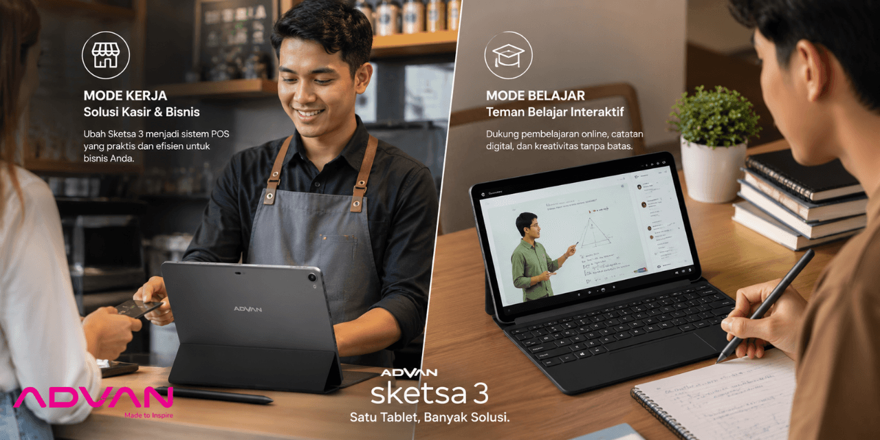 Advan Sketsa 3 sebagai tablet anak sekolahmultifungsi terbaik