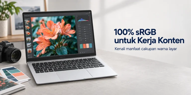 Advan Air Neo laptop layar 100% sRGB untuk kerja konten