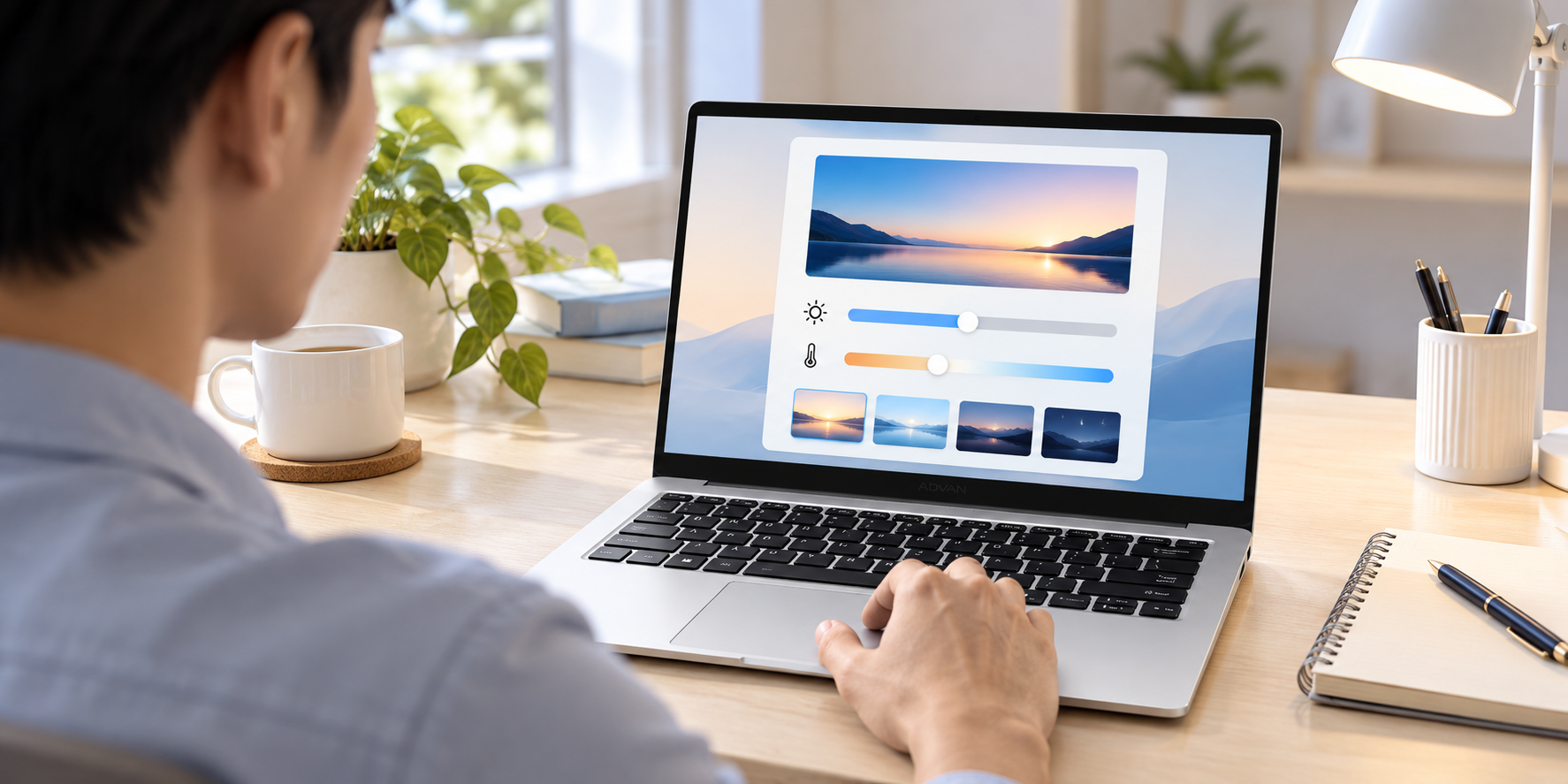 Cara mengatur layar laptop agar nyaman dengan Advan Air Neo